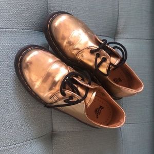 Dr. Martens gold Oxford shoe